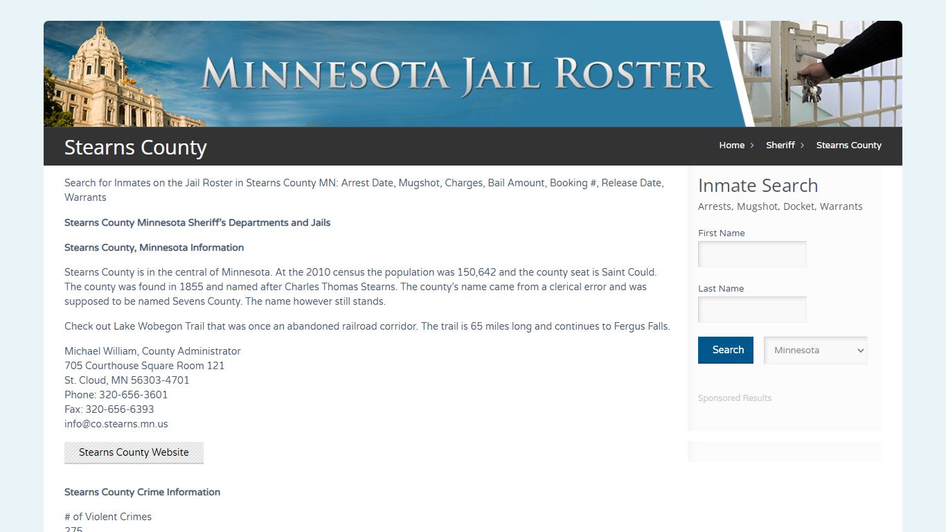 Stearns County | Jail Roster Search - MinnesotaJailRoster.com