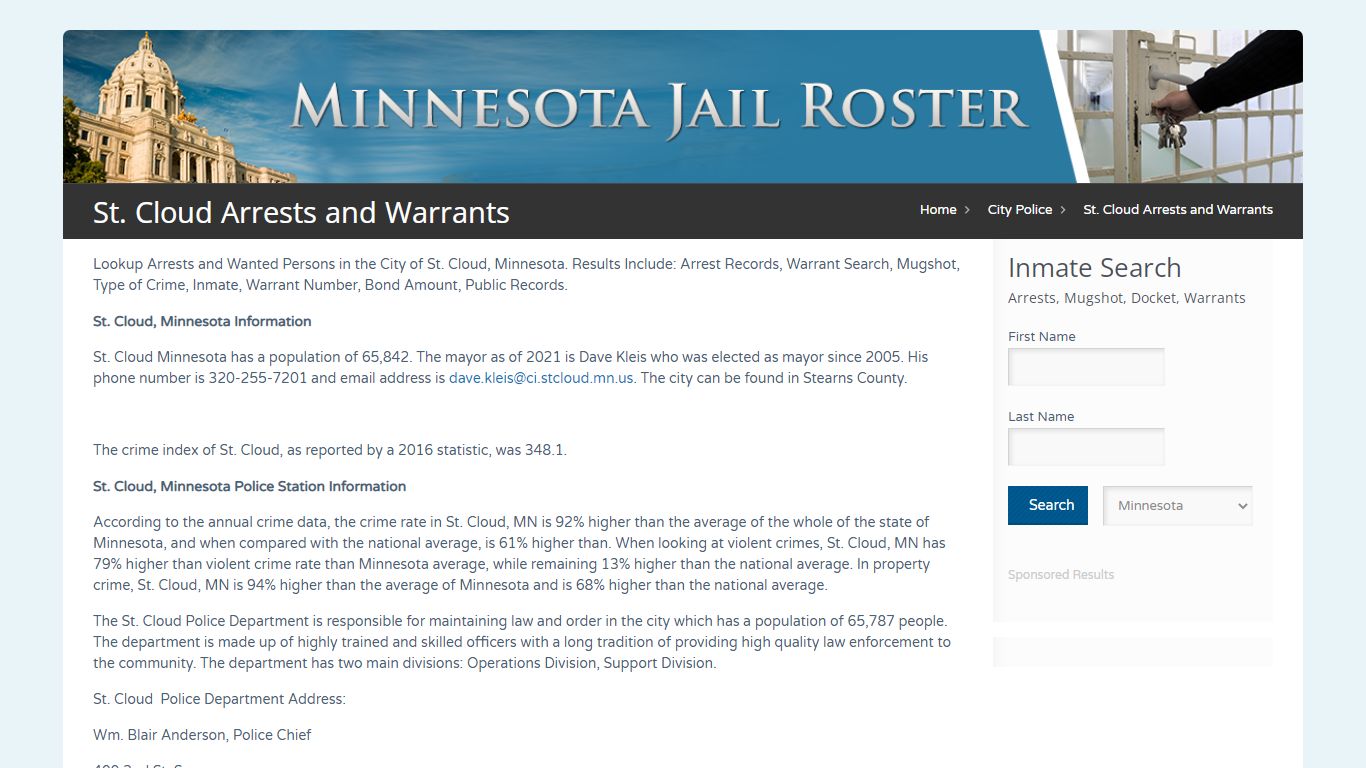 St. Cloud Arrests and Warrants | Jail Roster Search